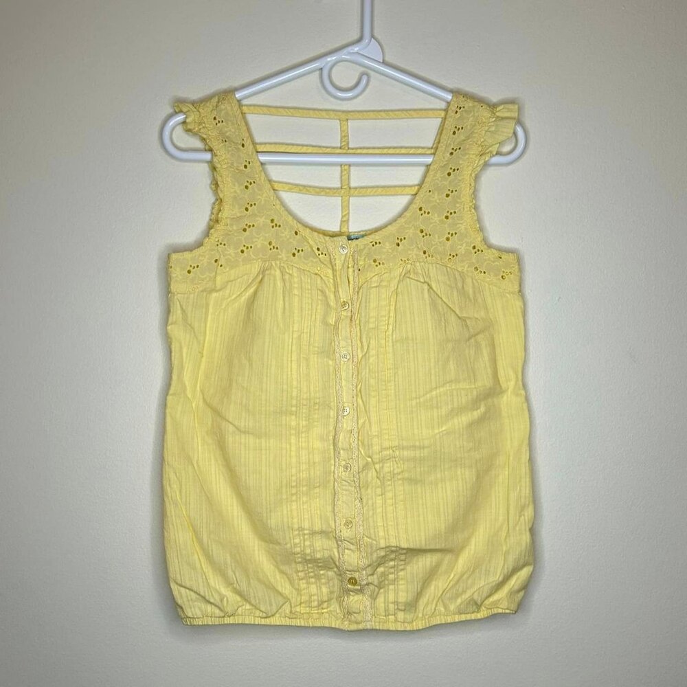 Size Small Maurices Yellow Lace Eyelet Sleeveless Top